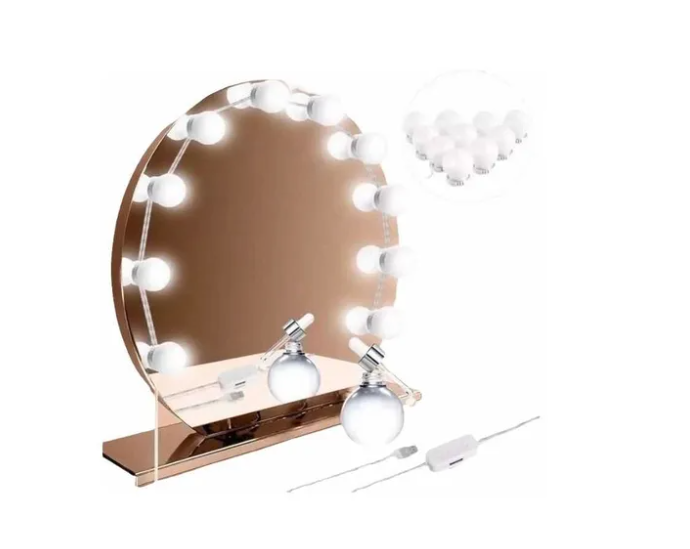 Set De 10 Luces Led Ampolletas Para Espejos Usb-1