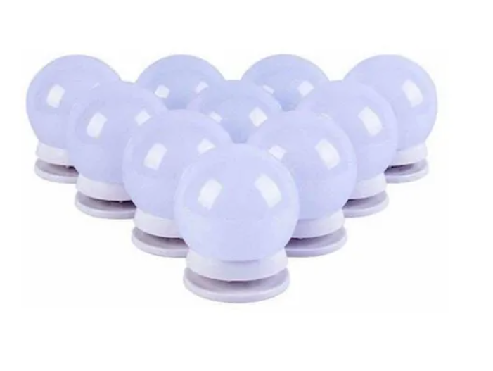 Set De 10 Luces Led Ampolletas Para Espejos Usb-0