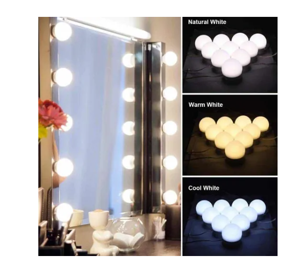 Set De 10 Luces Led Ampolletas Para Espejos Usb-5