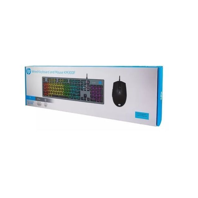 Kit Teclado y Mouse retroiluminado Gamer  Modelo HP KM300F-0
