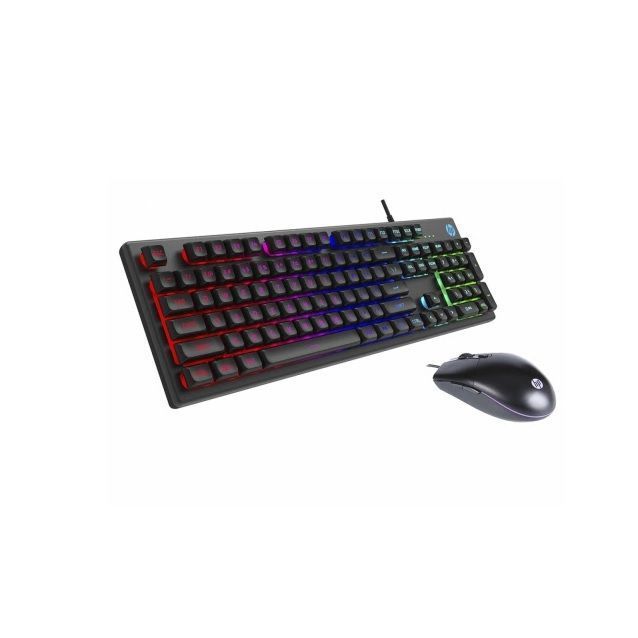 Kit Teclado y Mouse retroiluminado Gamer  Modelo HP KM300F-1