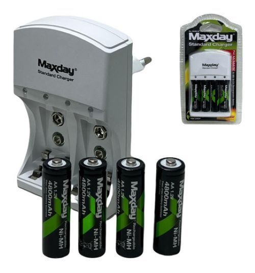 Kit Cargador De Pilas + 4 Pilas Doble A De 4800 Mah -3