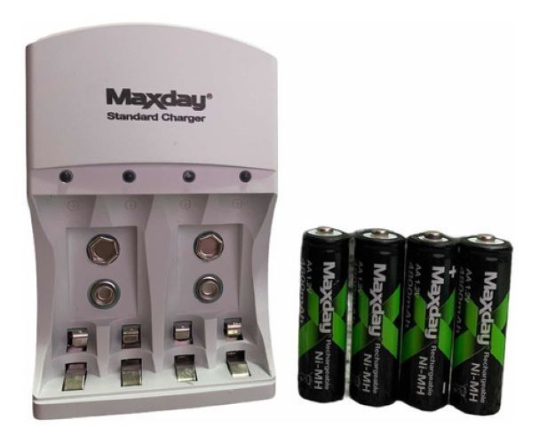 Kit Cargador De Pilas + 4 Pilas Doble A De 4800 Mah -2