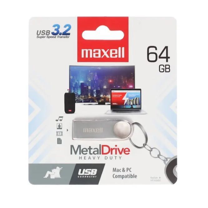 Pendrive Maxell Metal 64gb Usb 3.2-0