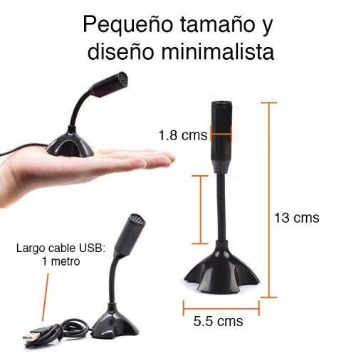 Micrófono Usb Para Pc Laptop Notebook Para Escritorio Flexible-3