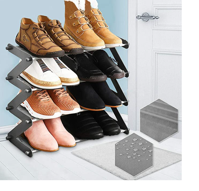 Zapatero Estante Organizador De Zapatos De 4 Niveles Gris-2