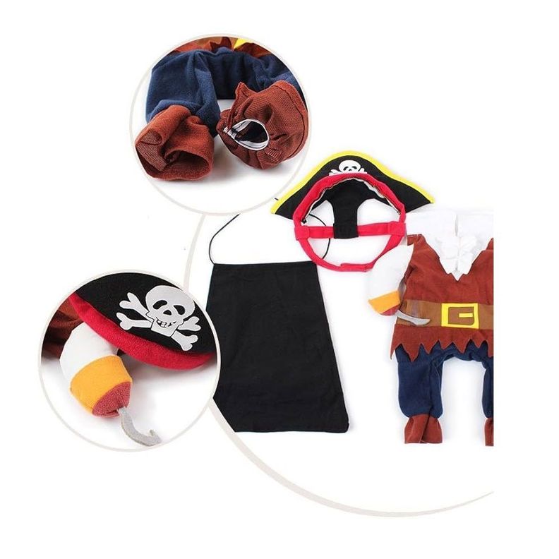 Disfraz De Pirata Para Perros, Ropa de Halloween Para Mascotas-2