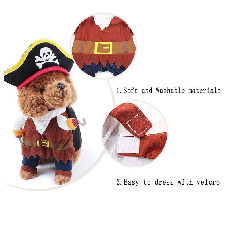 Disfraz De Pirata Para Perros, Ropa de Halloween Para Mascotas-3