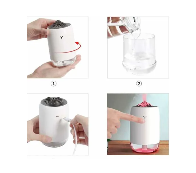 Humidificador Con Luz De Llama Mágica Difusor Ultrasónico -4
