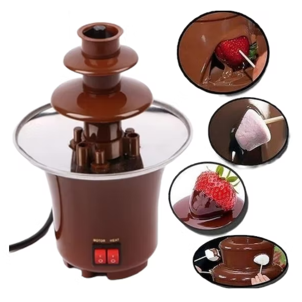 Set De Maquina De Palomitas + Fuente Chocolate + Maq Algodón De Azúcar-2