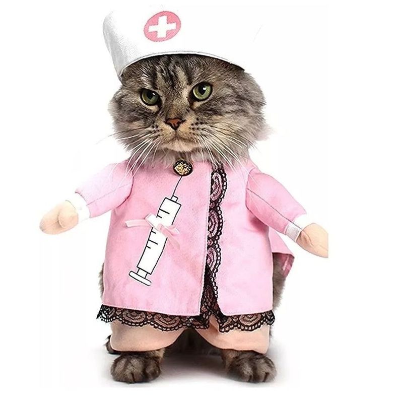 Disfraz De Enfermera Para Mascotas Rosado-0