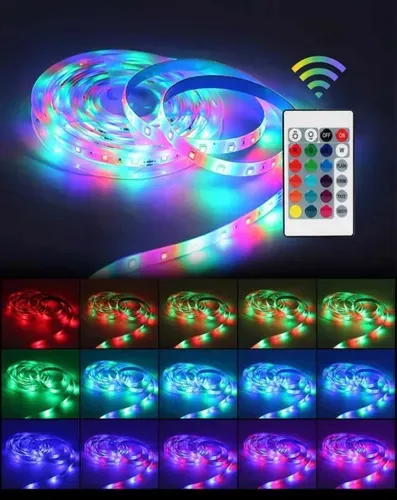 Tira Luces Led Rgb Con Mando Para Cambiar Colores 2 Metros-3