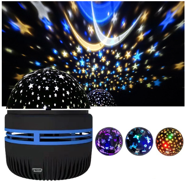 Mini Proyector De Luz De Cielo Estrellado Y Luna Esfera Giratoria USB-4