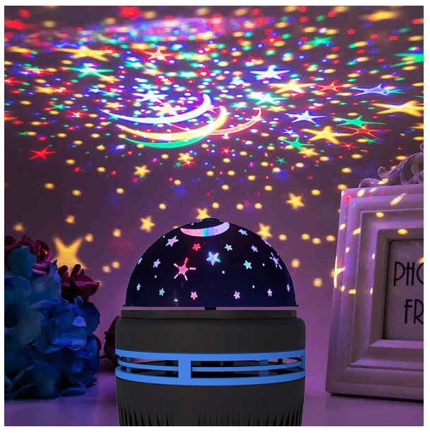 Mini Proyector De Luz De Cielo Estrellado Y Luna Esfera Giratoria USB-6