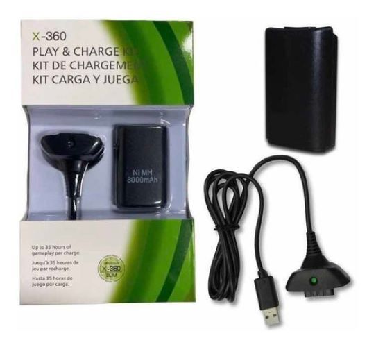 Kit De Carga Y Juega Control Xbox 360 Batería 8000mah-1