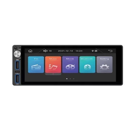 Radio Auto Android 1 Din Con Pantalla Táctil Aiwa Aw-a485bt Color Negro-0