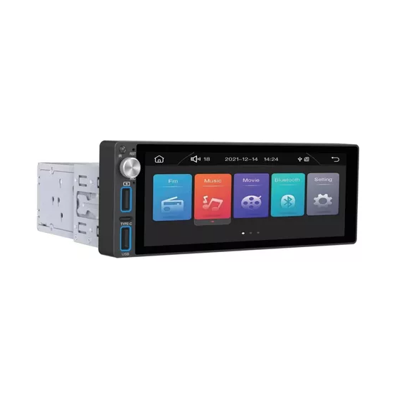 Radio Auto Android 1 Din Con Pantalla Táctil Aiwa Aw-a485bt Color Negro-1