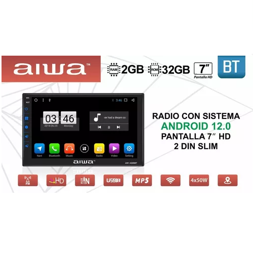 Radio Auto 2 Din Pantalla Touch HD De 7'' Android 12.0-2