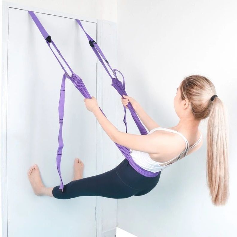 Hamaca Aérea De Yoga Columpio Ajustable Estiramiento Elástico Entrenamiento-2
