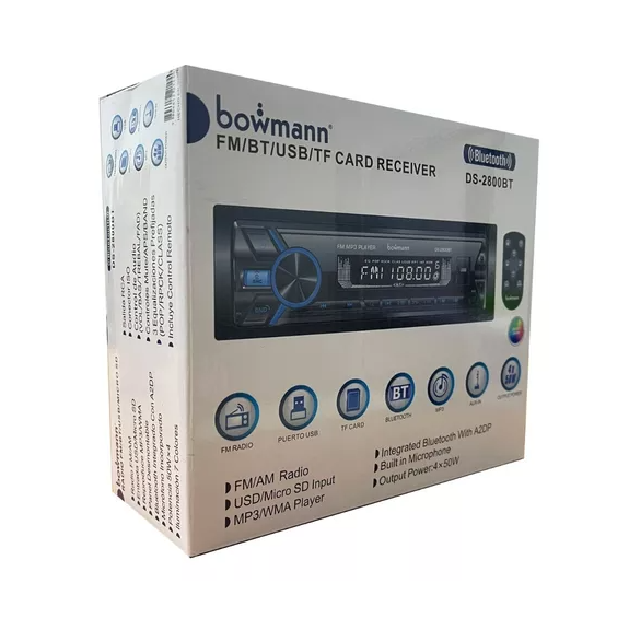 Radio De Auto Bowmann DS-2800BT Con USB, Bluetooth Y Lector De Tarjeta SD-3
