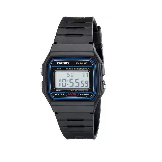 Reloj Casio Digital F91W-3DG Negro De Resina-0