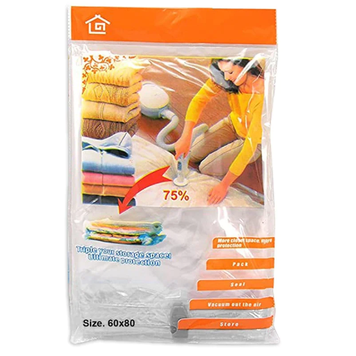 Pack 5 Bolsas De Almacenamiento Al Vacío Para Ahorro De Espacio 60x80-3