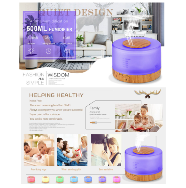 Humidificador Con Luces Led De Colores Vaporizador Con Control Remoto-4