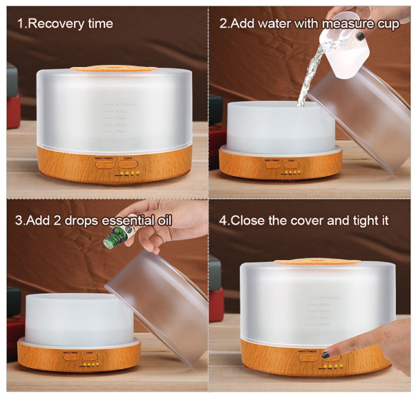 Humidificador Con Luces Led De Colores Vaporizador Con Control Remoto-7