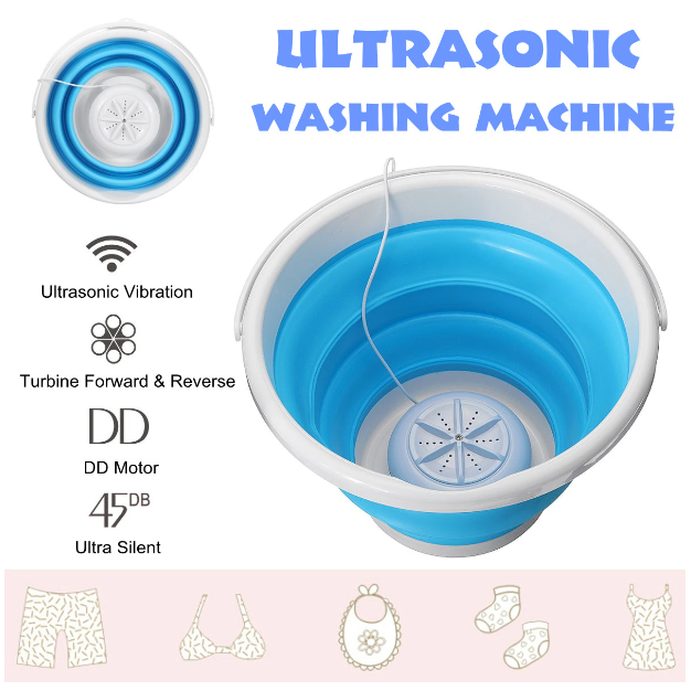 Mini Lavadora Plegable Eléctrica Automática Ultrasónico Portátil-5
