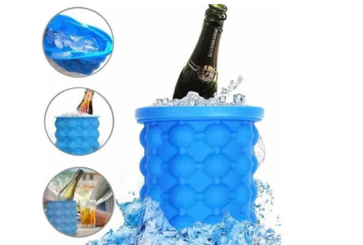 Hielera Cubeta Cubetera Con Tapa De Silicona Hielo Fácil-1