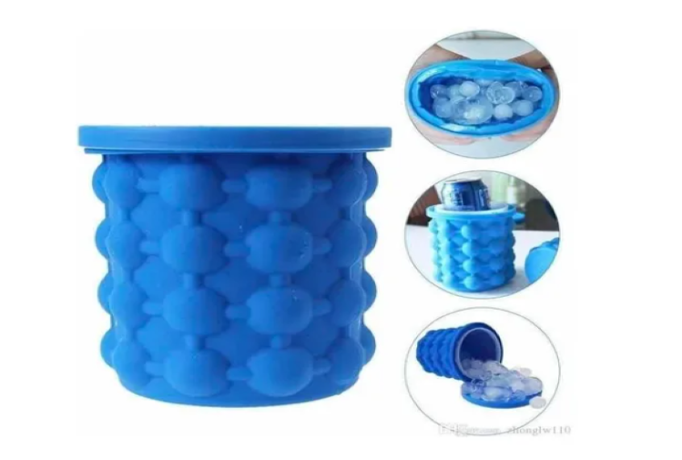 Hielera Cubeta Cubetera Con Tapa De Silicona Hielo Fácil-5