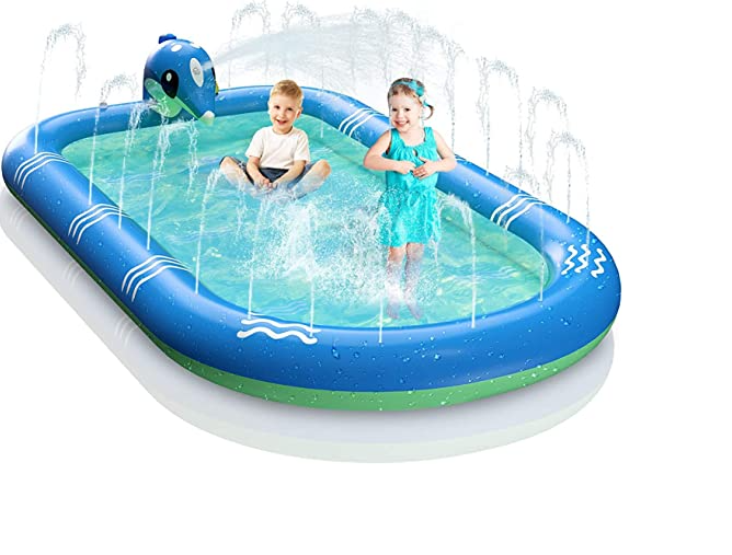 Piscina Inflable Para Niños 3 en 1 Con Delfines Que Salpican Agua-0