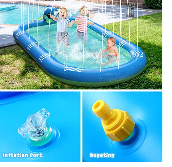 Piscina Inflable Para Niños 3 en 1 Con Delfines Que Salpican Agua-5