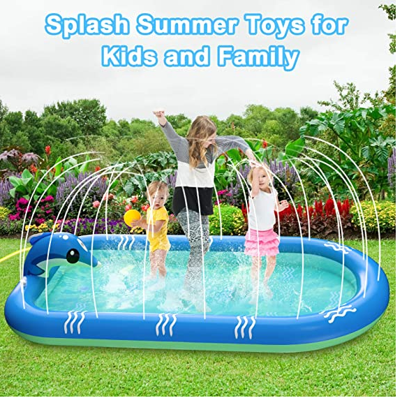 Piscina Inflable Para Niños 3 en 1 Con Delfines Que Salpican Agua-3