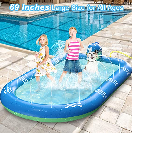 Piscina Inflable Para Niños 3 en 1 Con Delfines Que Salpican Agua-1