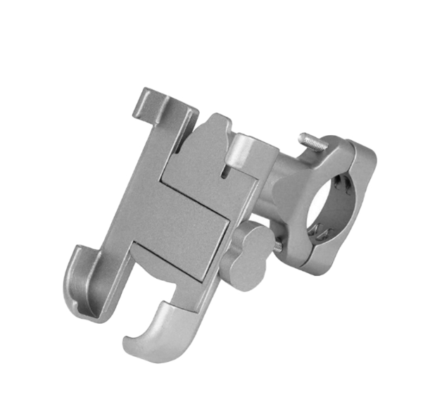 Porta Celular Metálico 360° Para Moto Bicicleta Doble Plateado-0