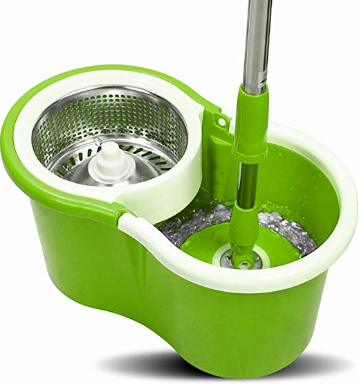 Mopa Trapeador Giratoria 360º Para Pisos Con Canasto-5