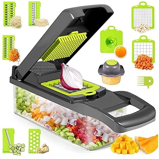 Picador De Alimentos Y Verduras Con Cuchillas Intercambiables-0