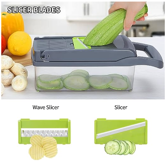 Picador De Alimentos Y Verduras Con Cuchillas Intercambiables-1
