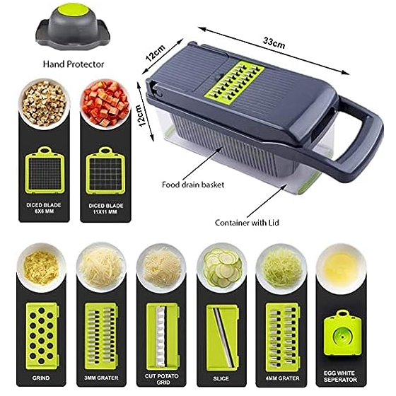 Picador De Alimentos Y Verduras Con Cuchillas Intercambiables-2