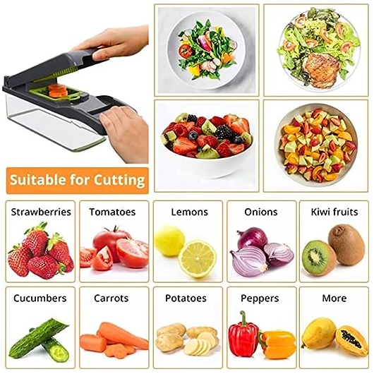 Picador De Alimentos Y Verduras Con Cuchillas Intercambiables-5