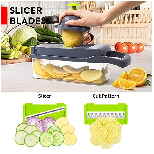 Picador De Alimentos Y Verduras Con Cuchillas Intercambiables-6