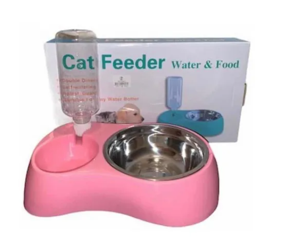 Dispensador De Comida Y Agua Para Mascotas Fácil Instalación-2