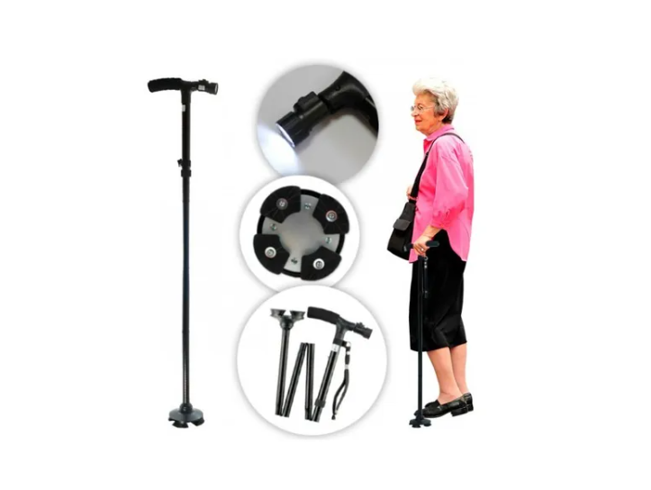 Bastón Mágico Ortopédico Con Luz Led Plegable-3