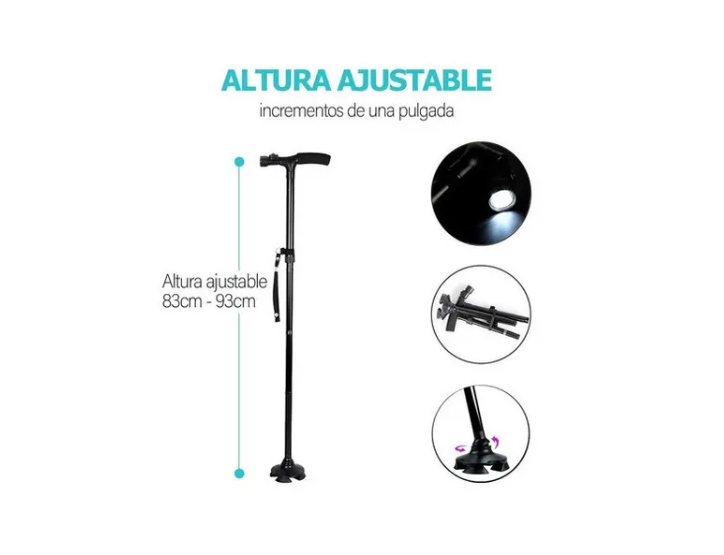 Bastón Mágico Ortopédico Con Luz Led Plegable-2