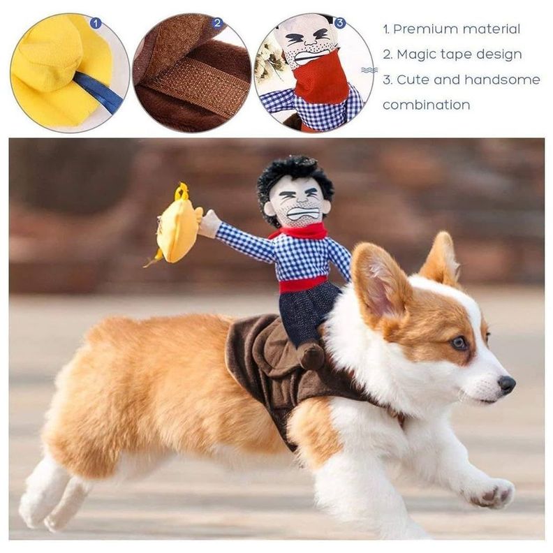 Disfraz De Vaquero Para Perros, Disfraz Con Muñeco y Sombrero Mascotas-2