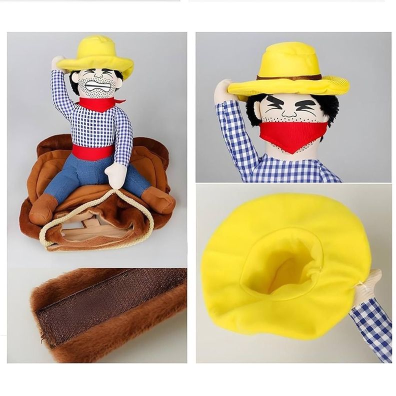 Disfraz De Vaquero Para Perros, Disfraz Con Muñeco y Sombrero Mascotas-3