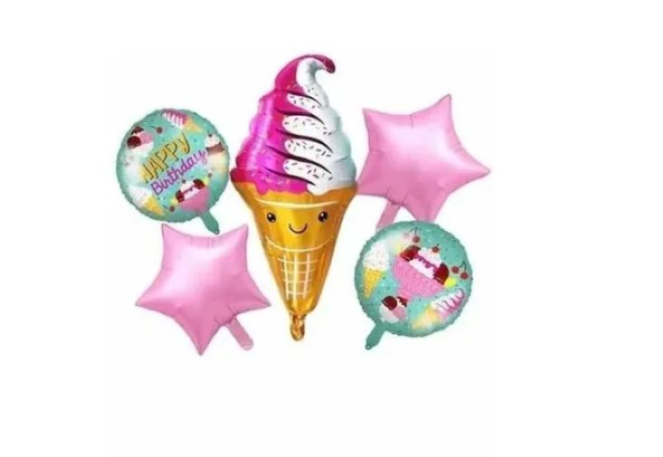 Set De Globos Con Formas De Helados Niños Fiestas-0