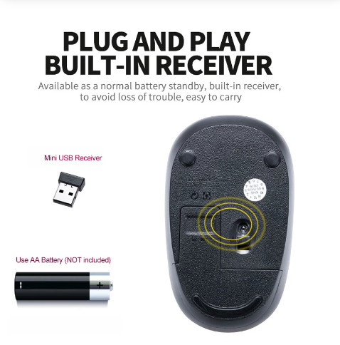 Mouse Ratón Inalámbrico Recargable Bluetooth Dual 24G Negro-5