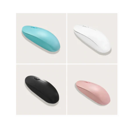 Mouse Ratón Inalámbrico Recargable Bluetooth Dual 24G Rosado-3